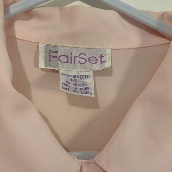 Vintage 80’s Fairset Ballet Pink Pleated Blouse with Detachable Pearls Korea - Picture 6 of 8